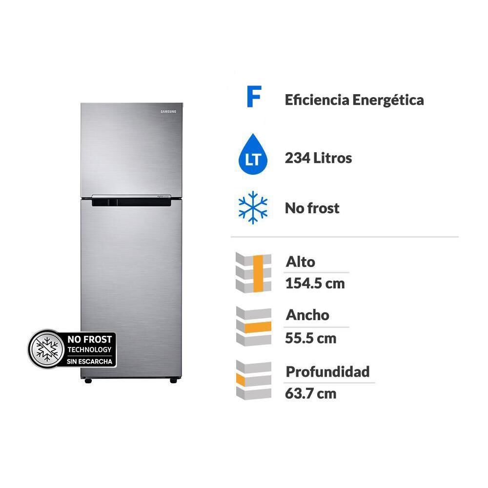 Refrigerador Top Freezer Samsung RT22FARADS8/ZS / No Frost / 234 Litros / F image number 1.0